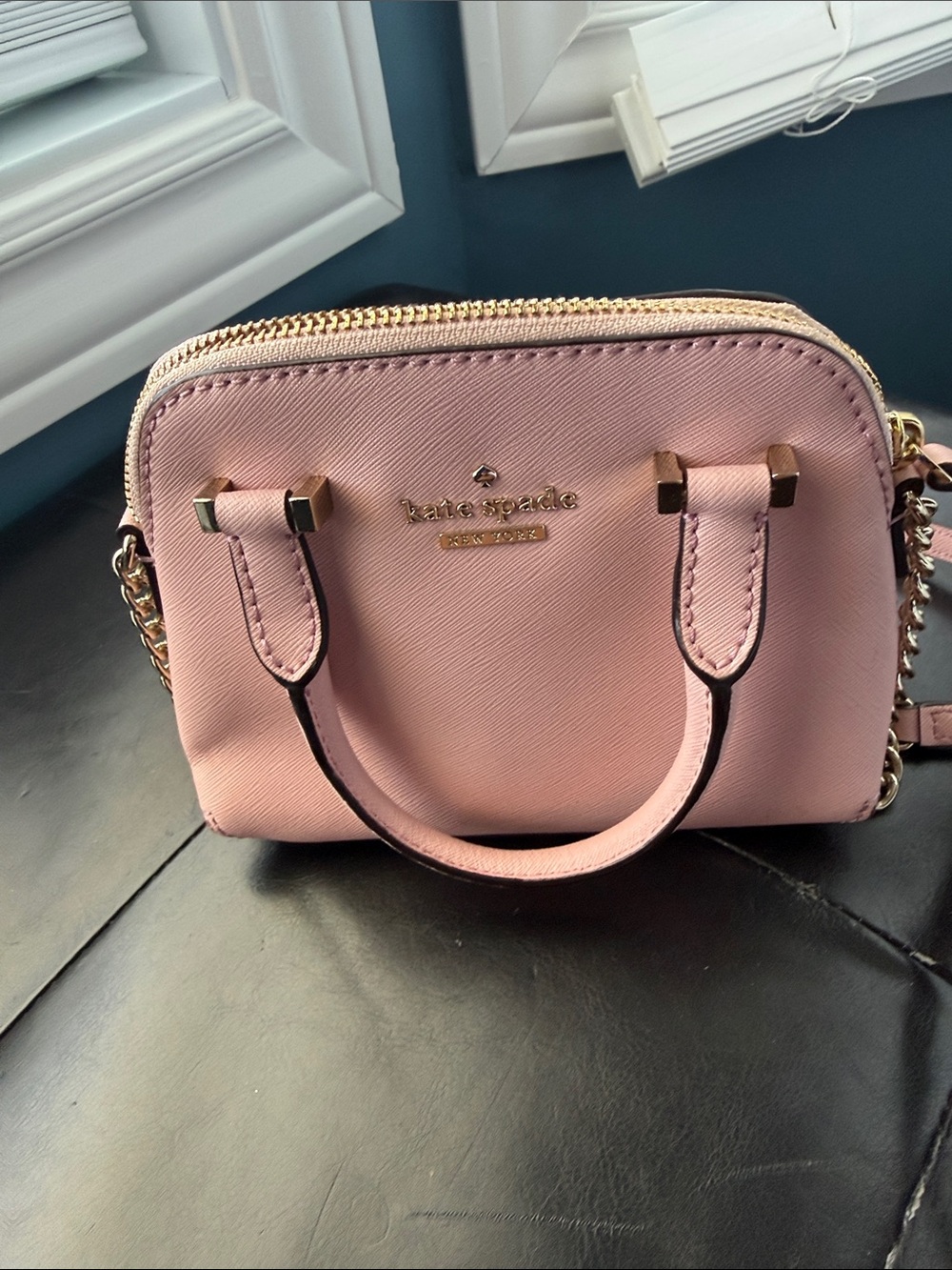 kate spade Small Pink Leather Mini Satchel with Gold Hardware